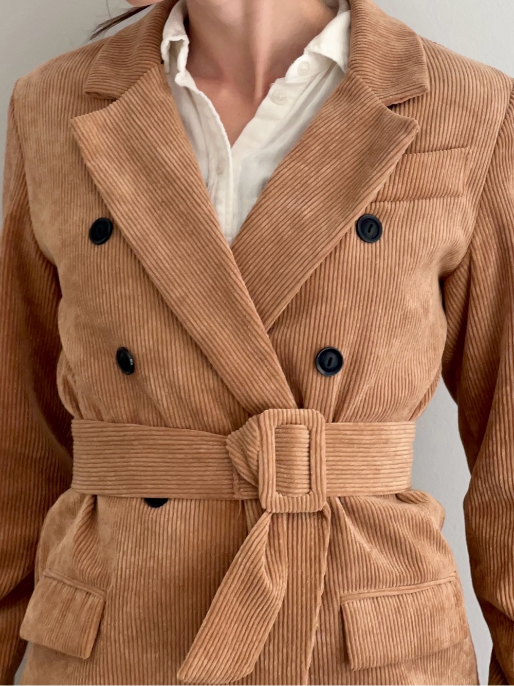 Vintage Love Moschino camel cotton corduroy jacket size 38